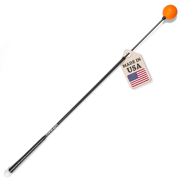 Orange Whip Full-Sized Golf Swing Trainer Aid - for Improved Rhythm, Flexibility, Balance, Tempo, and Strength |Black/Orange|47" - Golf Gift