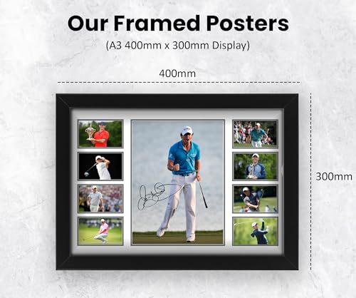 Rory Mcllroy Signed Poster Print- Limited Edition Autograph Fan Gift – Collectible Memorabilia Merchandise (Framed A3 (30x40cm)) - Golf Gift