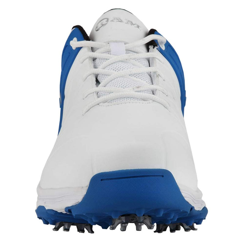 Ram Golf FX Tour Mens Waterproof Golf Shoes- White/Blue- UK 10 - Golf Gift