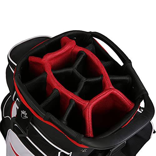 Caddymatic Golf Tour 14-Way Trolley Cart Bag Black/White/Red - Golf Gift