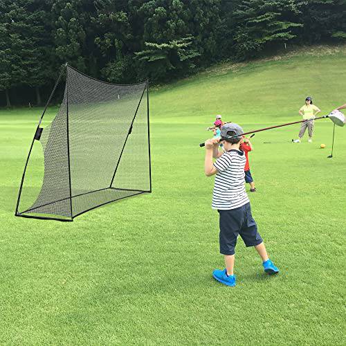 JARAGAR Large Golf Net, 10Ft x 7Ft Golf Practice Net Professional Golf Accessories with Carry Bag for Indoor and Outdoor Golf Hitting Training (Black) - Golf Gift