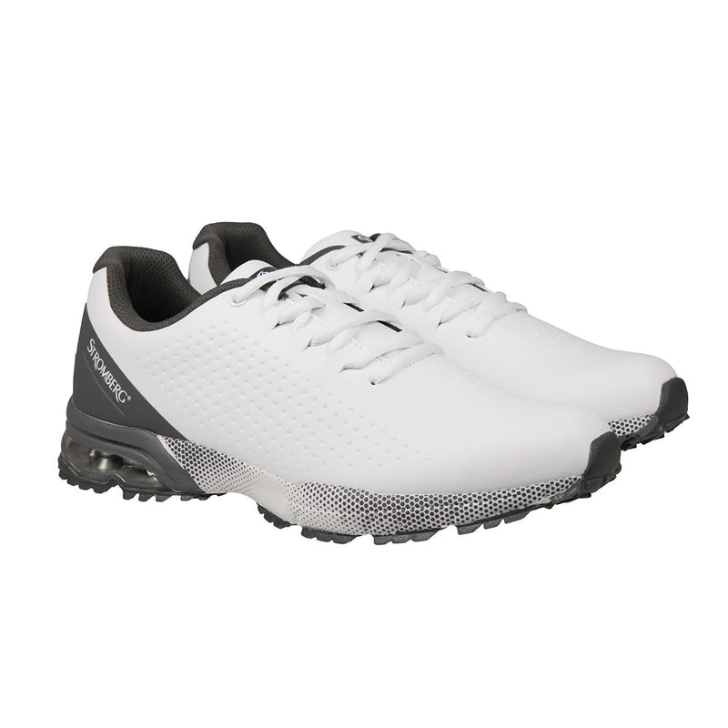 Stromberg - Ailsa - Mens Spikeless Waterproof Golf Shoes - Comfortable Memory Foam - Mens Sports Trainer - White - 9 - Golf Gift