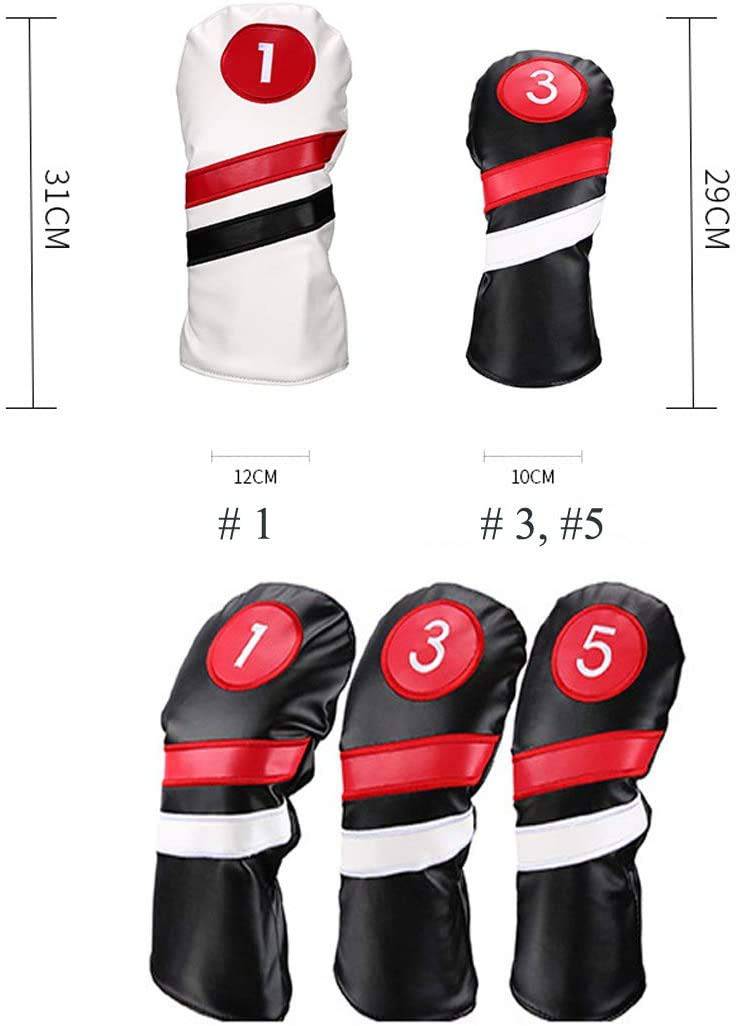 PU Golf Club Head Covers Waterproof Golf Driver 1 3 5 Fairway Wood Head Covers Dust-proof Golf Club Protector Headcovers Soft Long Neck Golf Iron Head Cover for Golf Club All Fairway & Driver Clubs - Golf Gift