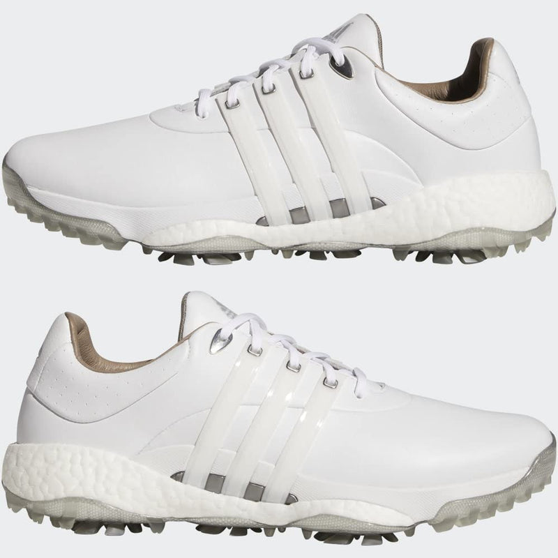 adidas Men's TOUR360 22 Golf Shoes, Footwear White/Footwear White/Silver Metallic, 15 - Golf Gift