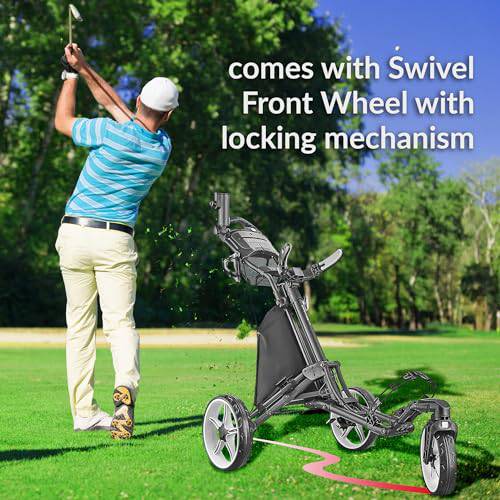 CaddyLite 15.3 Quad-Fold Golf Push Cart Dark - Golf Gift