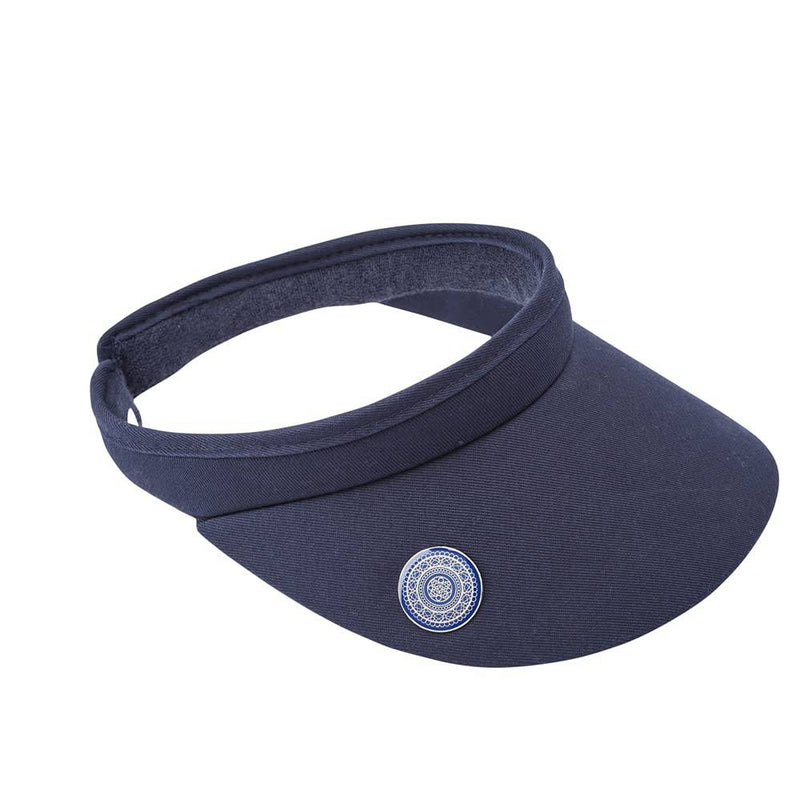 Surprizeshop Womens Golf Visor | Clip Style | Built in Magnet | Comes with Hand Enamelled 25mm Ball Marker | Rigid Peak | Multiple Colours | Golf Visor | Tennis Visor Navy - Golf Gift