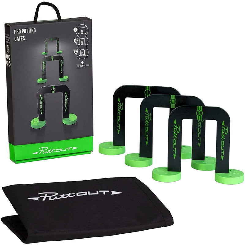 PuttOut Pro Putting Gates (3 Gate Sizes and Protective Pouch) - Golf Gift