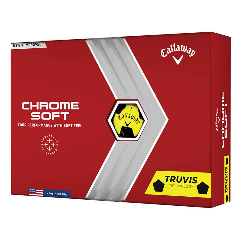 Callaway Golf Chrome Soft Golf Balls (2022 edition), Truvis Yellow - Golf Gift