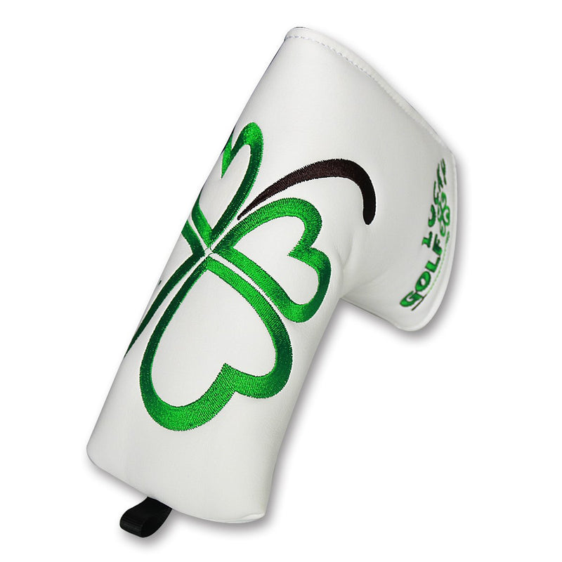 Craftsman Golf Clover/Shamrock White Putter Cover Headcover For Scotty Cameron Taylormade Odyssey Blade - Golf Gift