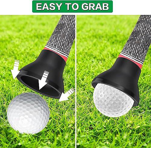 FINGER TEN Golf Ball Retriever Suction Cup Picker Grip Pick Up Tool Value 4 Pack, Golf Ball Retriever Sucker Grabber Back Saver Put On Putter Grip for Golfers (4 Pack Rubber Golf Ball Suction Cup) - Golf Gift