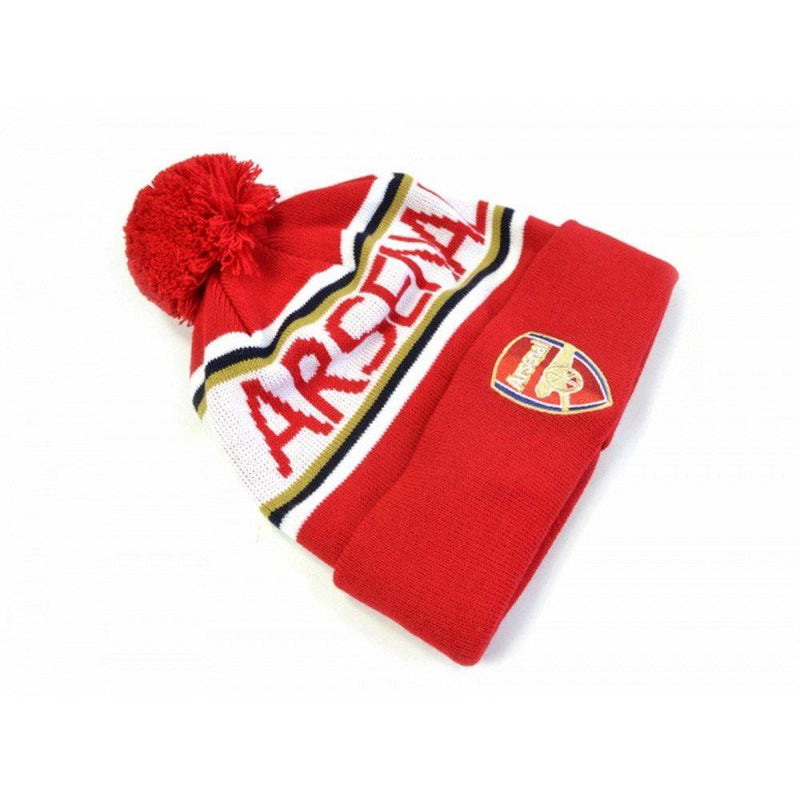 Arsenal FC Official Adults Unisex Bobble Hat (One Size) (Red/White) - Golf Gift