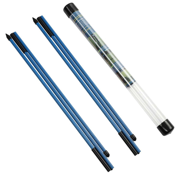 Rhino Valley Golf Alignment Sticks - 2 Pack Collapsible Golf Practice Rods for Aiming, Putting, Full Swing Trainer, Posture Corrector with Clear Tube Case, Portable Golf Training Equipment, Blue - Golf Gift