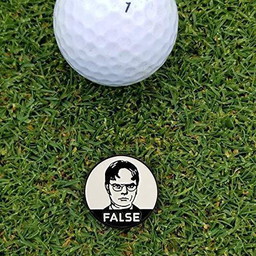 Balanced Co. Dwight Schrute Golf Hat Clip with Enamel Magnetic Ball Marker (False) - Golf Gift