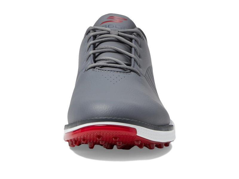 Skechers Men's Tempo Golf Shoe Without Spikes, Waterproof, Lightweight Sneaker, Grey red, 9 UK - Golf Gift