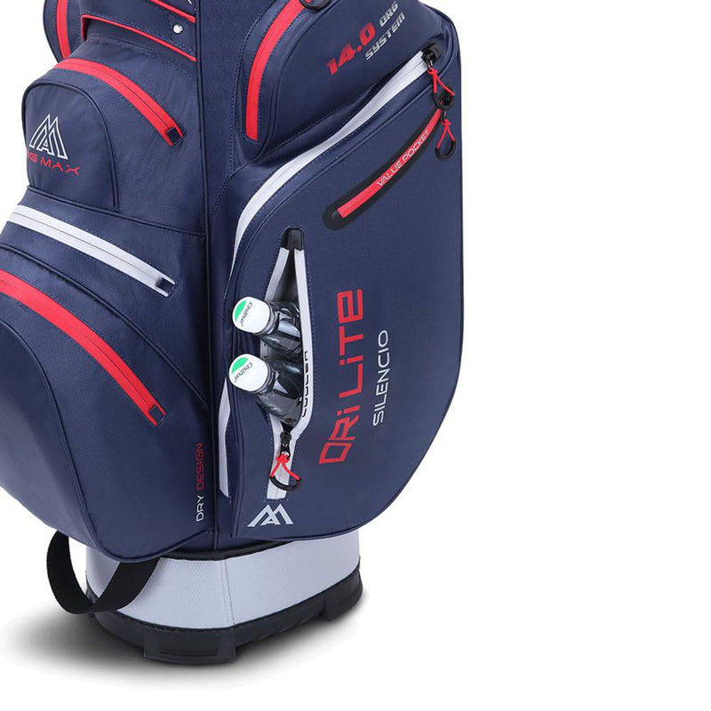 BIG MAX 2024 DRILITE SILENCIO 2 GOLF CART TROLLEY BAG - NAVY / SILVER / RED - Golf Gift