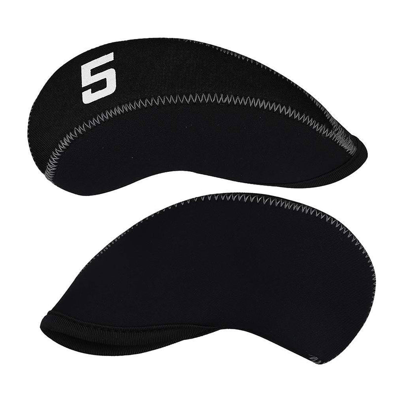 CRAFTSMAN GOLF 11pcs/Set Neoprene Iron Headcover Set with Large No. for All Brands Callaway,Ping,Taylormade,Cobra Etc. (Black) - Golf Gift