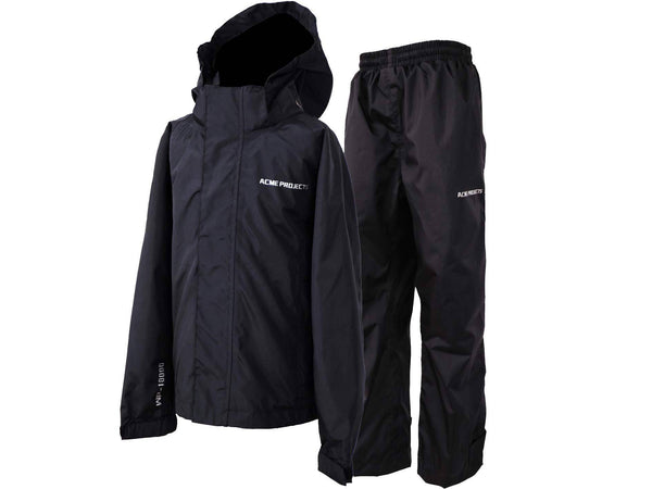 Acme Projects Rain Suit (Jacket + Pants), 100% Waterproof, Breathable, Taped Seam, 10000mm/3000gm, YKK Zipper (Men's, Medium, Black) - Golf Gift