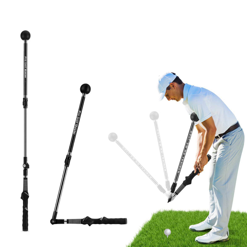 AevQuas Golf Swing Training Aid, Adjustable Golf Swing Trainers Aid Golf Alignment Stick Indoor & Outdoor Foldable Training Aids Swing Trainer Golf Forearm Rotation Training for Beginner Professional - Golf Gift