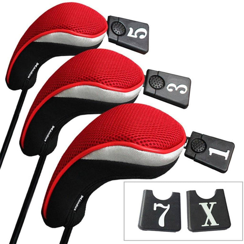 Andux Golf 460cc Driver Fairway Wood Club Head Covers 3pcs/Set Red - Golf Gift