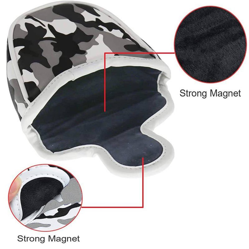 NganSuRong Golf Mallet Putter Cover Magnetic Headcover PU Leather Camouflage Head Protector Bag For Golf Club TaylorMade Scotty Cameron Odyssey Ping Callaway - Golf Gift