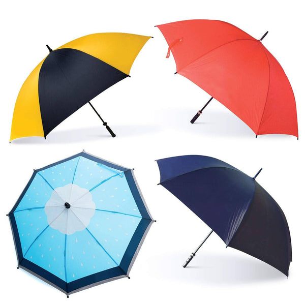 Oakthrift 4 Pack Golf Umbrellas | Premium 60 Inch Large Storm Proof With Random Logo - Golf Gift