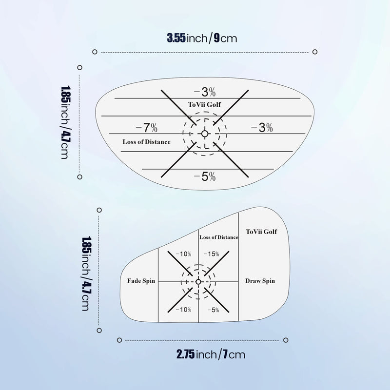 ToVii Golf Impact Tape Set, Self-Teaching Sweet Spot and Shot Consistency Analysis, Club Impact Stickers for Woods Irons and Putters Left Handed Golfer (300PCS) - Golf Gift