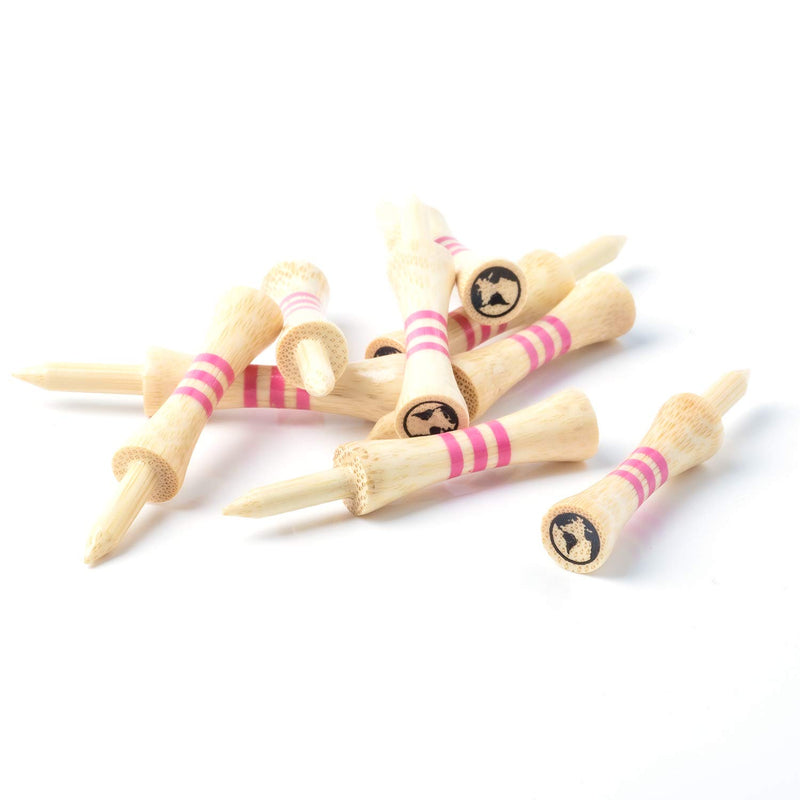 Green Swing Bamboo Golf Tees 60mm | Strong Sustainable Biodegradable | 20pcs | Pink Castle Tees - Golf Gift