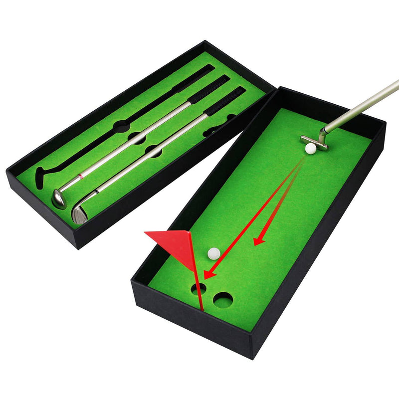 KOFULL Golf Gifts for Men Women Golf Pen Gift Set Novelty Mini Desktop Golf Model Club Pens Toys Souvenir Tour Novelty - Golf Gift