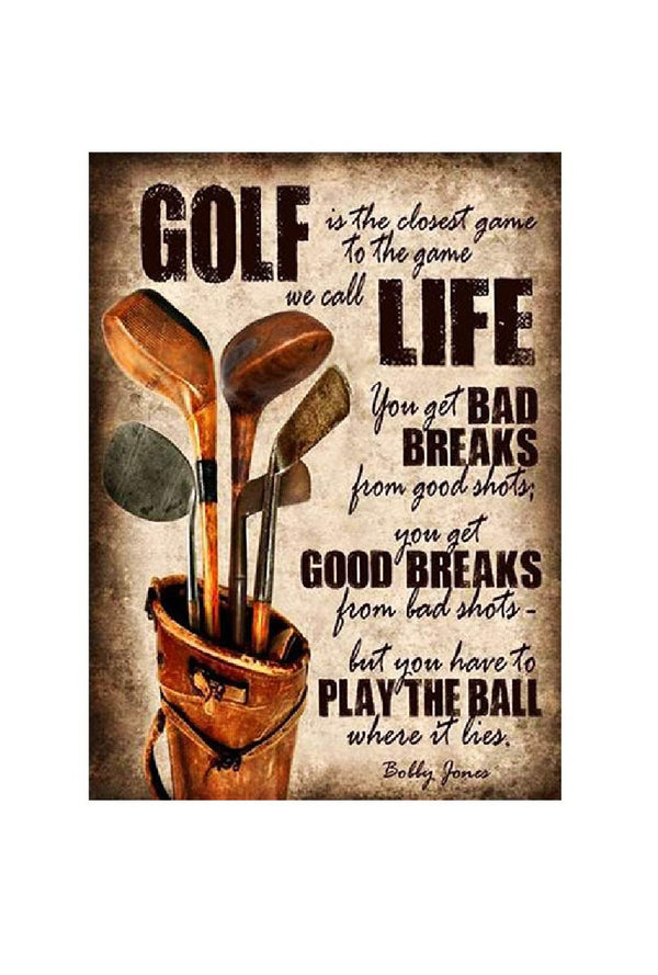 Migsrater Funny Giggles Metal Tin Sign Wall Decor Man Cave Bar Golf Club Playing Golf Metal Painting Martin Metal Signs Tin Painting 12X16inch - Golf Gift