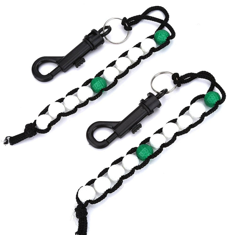 Golf Bead Counter, 2 Pcs Portable Golf Score Counters Bead Bracelets with Clip for Adding Up Shots Golf Counting Beads Golf - Golf Gift