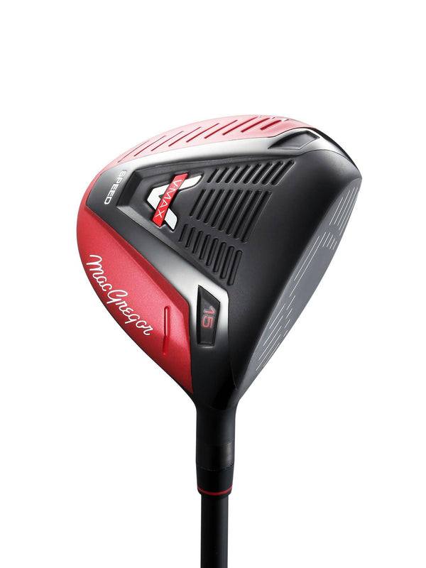 MacGregor V-Max Speed Lightweight Fairway Regular Flex Golf Club, 18 or 15 Degree Lofts, Mens Right Hand, Red - Golf Gift