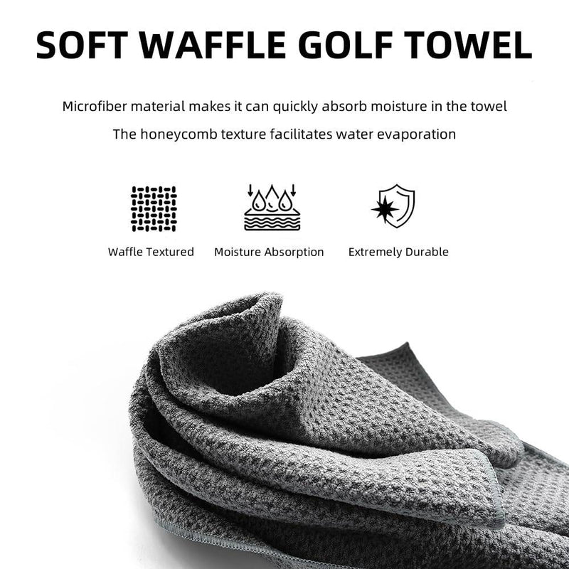 Golf Towel with Strong Magnet, Golf Accessories for Golf Bags with Cool Magnetic Holder, Microfiber Waffle Pattern Golf Towel, Golf Gifts for Men - Golf Gift