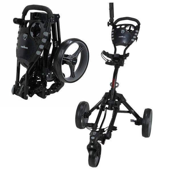 Caddymatic Golf 360 Degree SwivelEase 3 Wheel Folding Golf Cart Black - Golf Gift