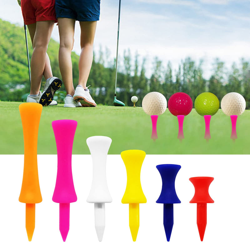 FINGER TEN Golf Tees Plastic Step Down Unbreakable 2 1/4 inch 50 Pack, Golf Tees Castle Durable Portable Professional for Golf Practice (All 2 1/4'' in Pink) - Golf Gift