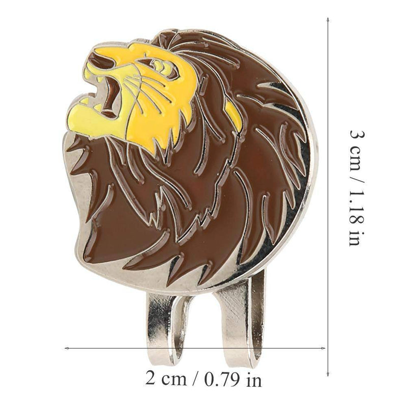 Golf Ball Markers Portable Mini Beautiful Lion Ball Marker with Strong Magnetic Golf Hat Clip Accessory - Golf Gift