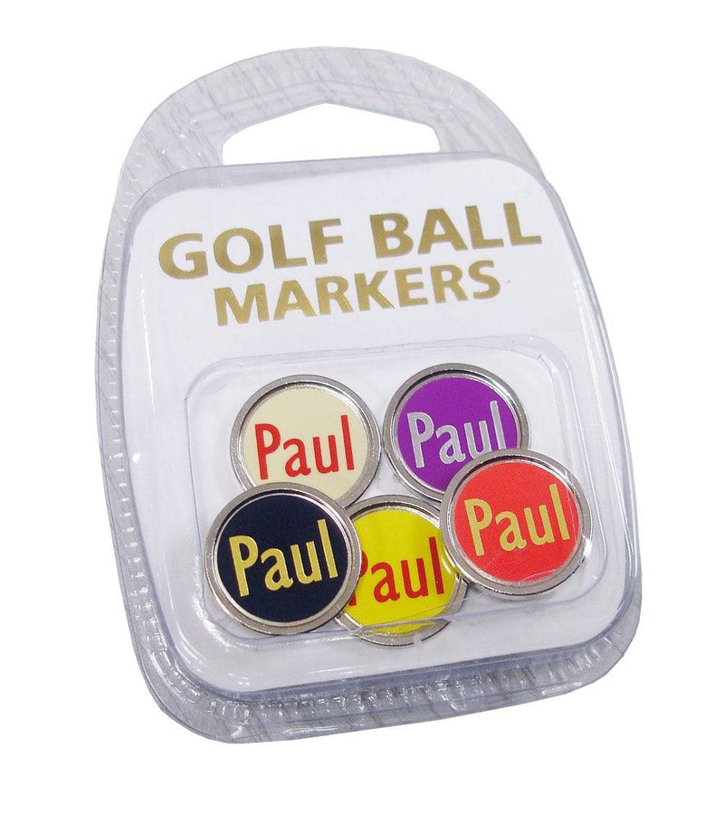 Personalised Flat Golf Ball Markers (Gold Coloured, Gold on Black) - Golf Gift