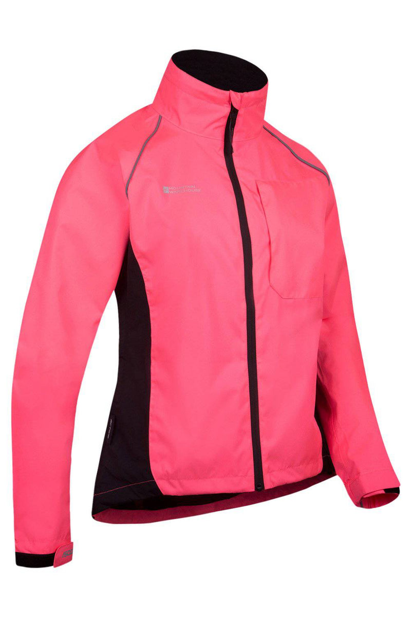 Mountain Warehouse Adrenaline Womens Waterproof Jacket - Breathable Ladies Coat, Taped Seams, Reflective Trims Rain Jacket - For Autumn Winter, Cycling, Running Bright Pink Women's Size 4 - Golf Gift