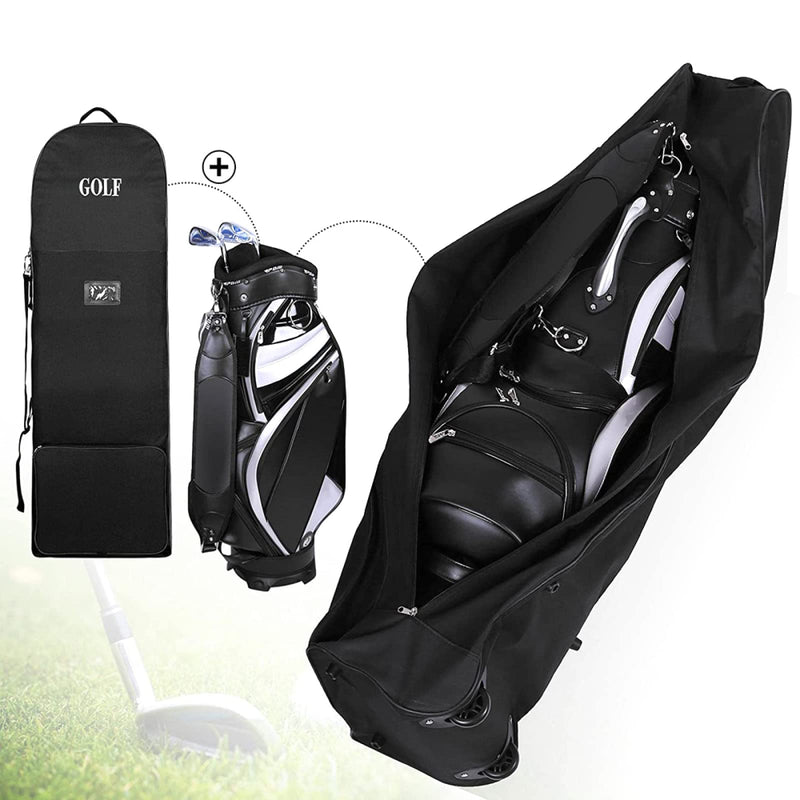 Holdfiturn Padded Golf Bag Travel Waterproof Golf Club Bag Golf Travel Bags Golf Bag Cover 130x25x36cm Golf Carry Bag with Wheels for Golf GearTransportation - Golf Gift