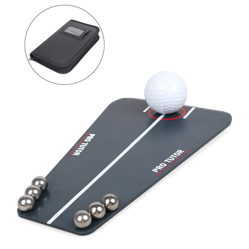 Golf Putting Mat with Golf Training Aid Set - Practice Mat with Automatic Ball Return Track for Indoor Games, Great Gift for Men's Golf - Golf Gift