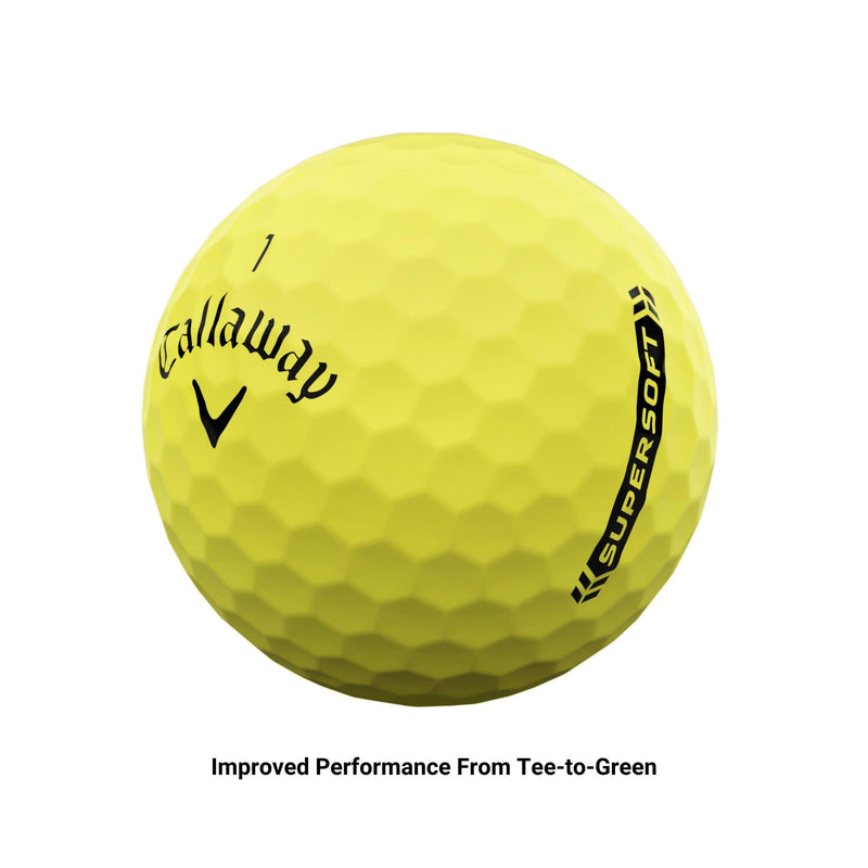 Callaway Golf Supersoft Golf Ball 2023 Yellow Hybrid, One Dozen - Golf Gift