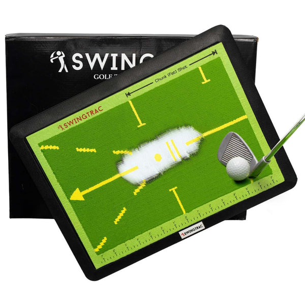 SWINGTRAC Replaceable Golf Training Mat w/Swing Tracker - Outdoor/Indoor Practice Trainer for Driving - Pro Grip Golf Hitting Mats for Improved Swing Accuracy and Distance (Sequin Fabric Pro) - Golf Gift