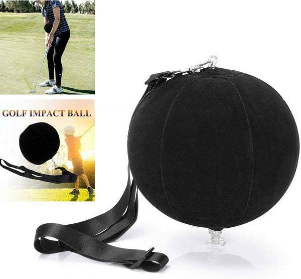 Black Golf Impact Ball Golf Swing Trainer Aid Smart Assist Practice Ball Teaching Posture Correction Training Adjustable Intelligent Arm Motion Guide, Golf Gifts for Men - Golf Gift