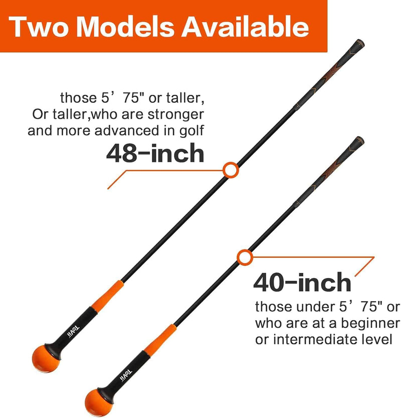 ToVii Golf Swing Speed Trainer, Golf Training Aid, Golf Tempo Swing Trainer for Strength, Flexibility and Tempo Golf Training Sticks, Adjustable Clubs with 3 Weights - Golf Gift