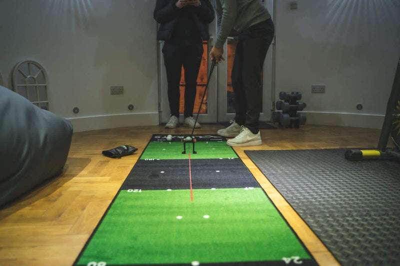 Indoor Golf Putting Mat - 4 in 1 Indoor Golf Putting Set - 8ft Putting Matt, Putting Alignment Mirror, Golf Cup & 3 Putting Gates - Great Golf Gift and the perfect Home Putting Training Aid. - Golf Gift