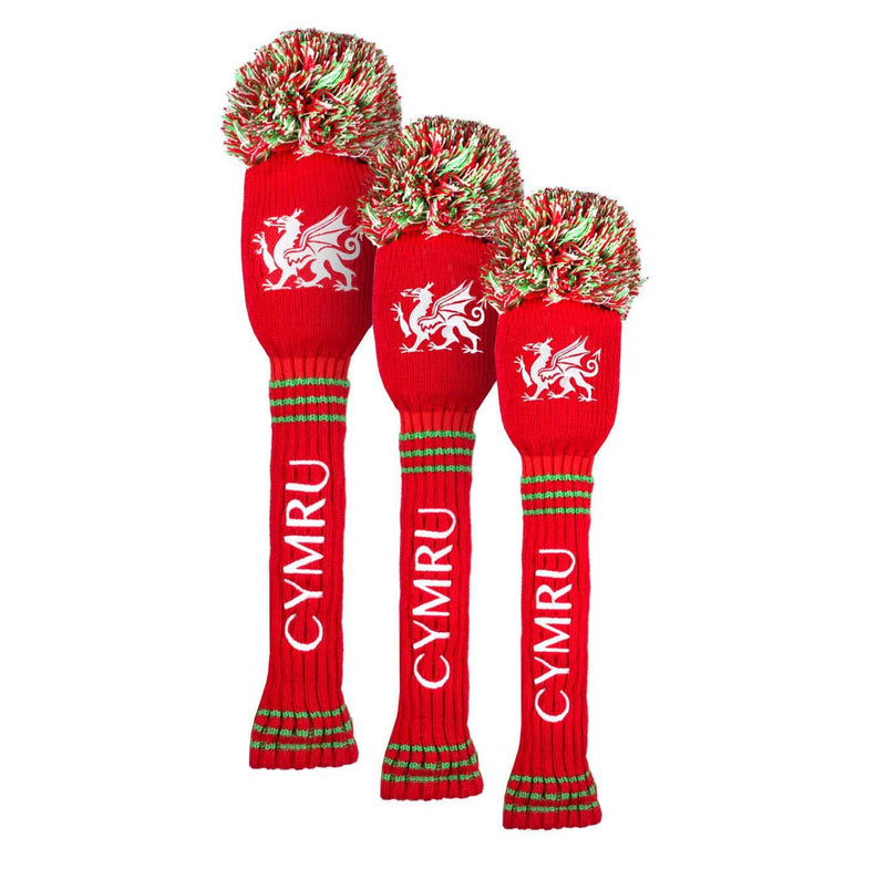 Asbri Golf Pom Driver Head Cover - Wales - Golf Gift