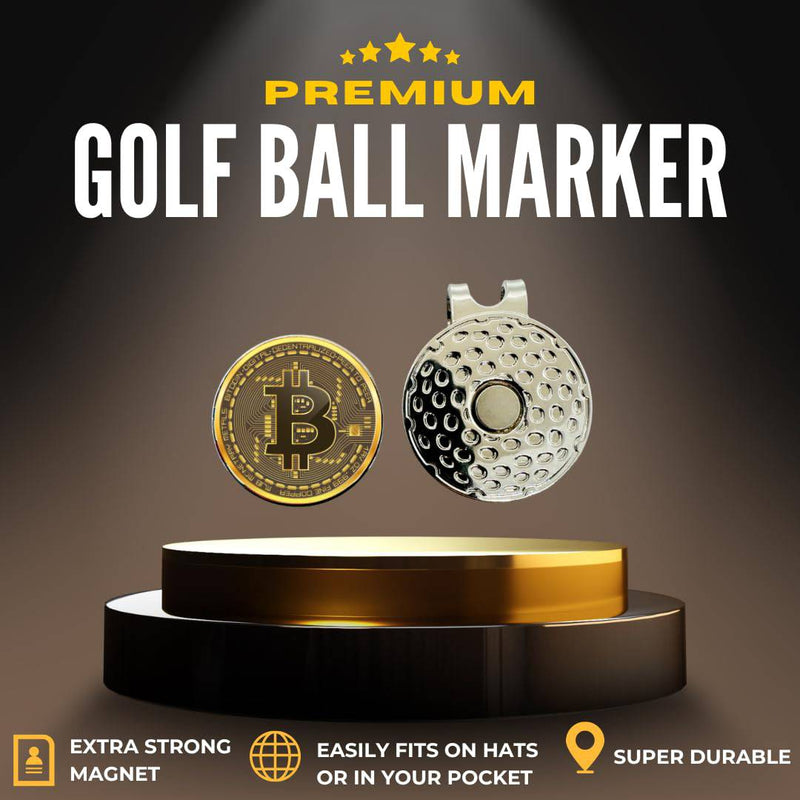 HODL 21 Bitcoin Golf Ball Marker with Magnetic Hat Clip Set - Men's and Women's Golf Accessories and Gift Ideas - Bitcoin Ball Marker - Removable Attaches Easily to Golf Cap - Golf Gift