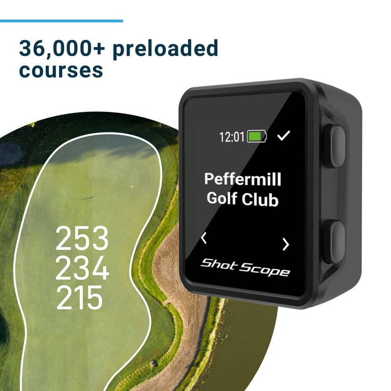 Shot Scope PRO LX+ Laser Rangefinder with Performance Tracking (Blue) - F/M/B green and hazard distances - 100+ statistics including Strokes Gained - Golf Gift