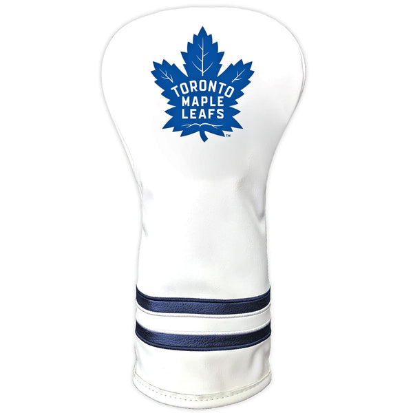 Team Golf NHL Toronto Maple Leafs White Vintage Driver Head Cover White Vintage Driver Golf Club Headcover, Form Fitting Design, Retro Design - Golf Gift