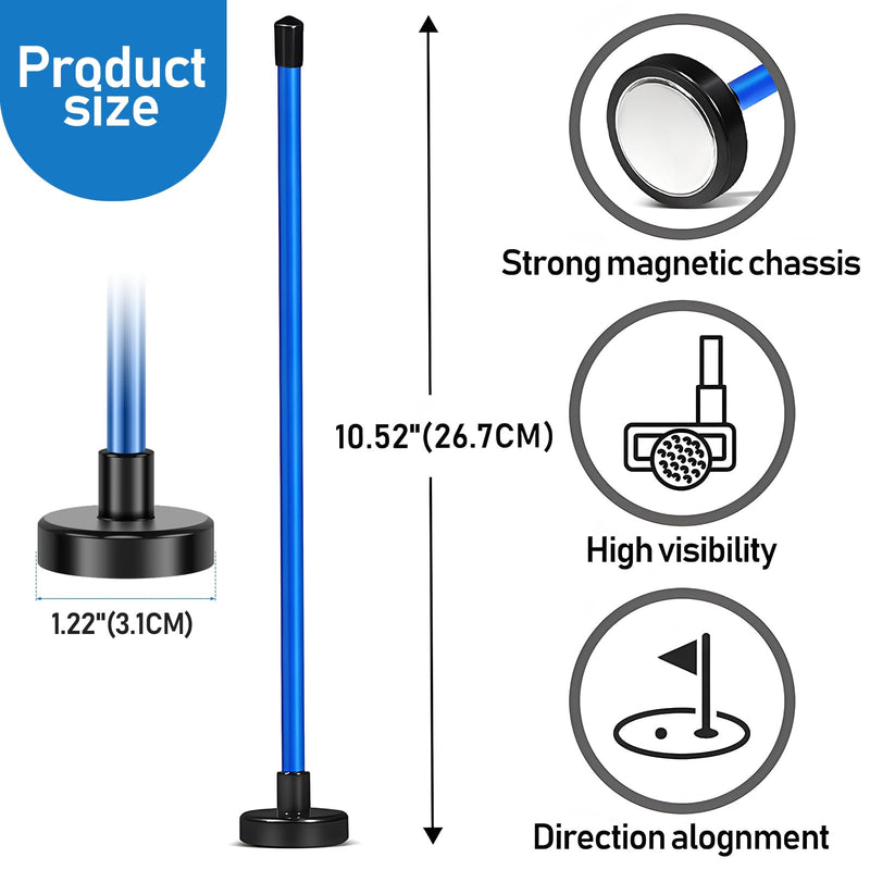 Golf Alignment Rods, Magnetic Golf Club Alignment Stick, Lightweight Golf Training Aid, Professional Golf Magnet Lie Angle Tool, Visualize and Calibrate Your Golf Shot, Perfect Golf Gift(Blue) - Golf Gift