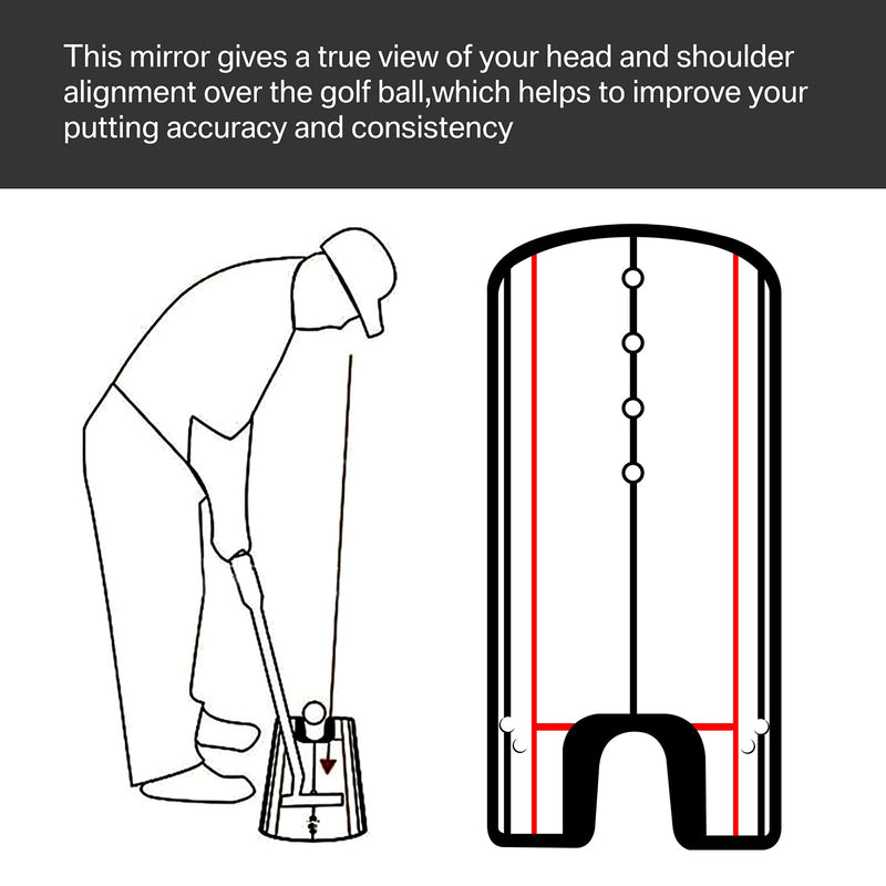 HEYOMART Golf Putting Alignment Mirror, Portable Practice Putting Trainer, Training Aid Trainer Eye Line Practice Your Putting Alignment Tool, Swing Training Aids 12 x 6 inch - Golf Gift